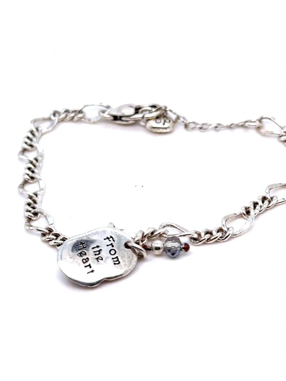 Brighton Two-Tone Silver Bracelet with Live From The Heart Gold Heart Charm‎